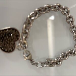 Judith Jack Silver Heart Charm Bracelet